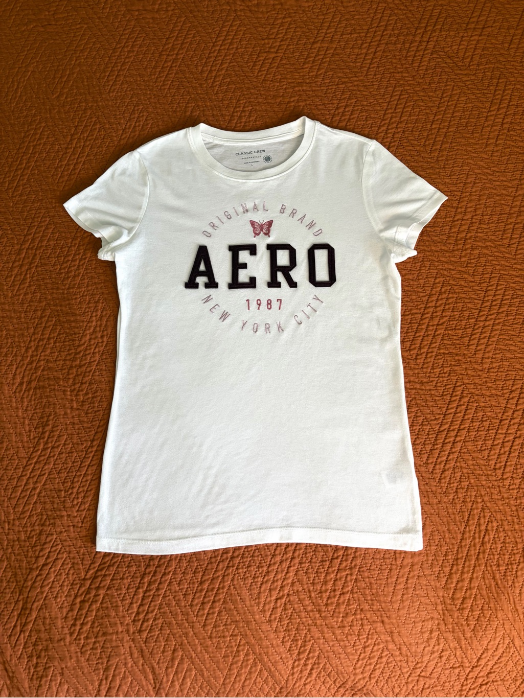 Aeropostale White Logo Tee